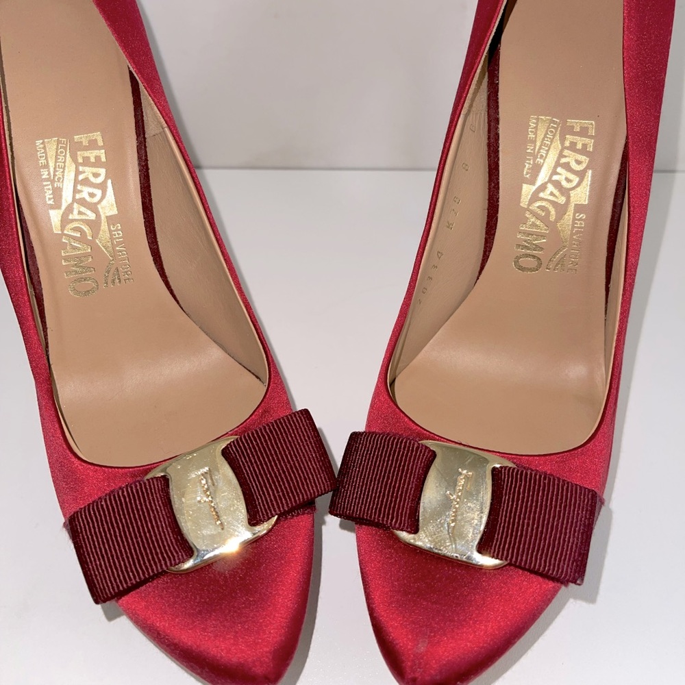 Ferragamo Red Python Heels - image 1